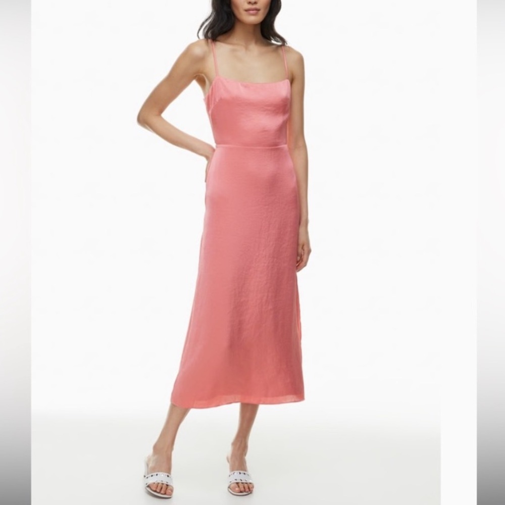 Aritzia Magdalena Pink Slip Midi Dress
